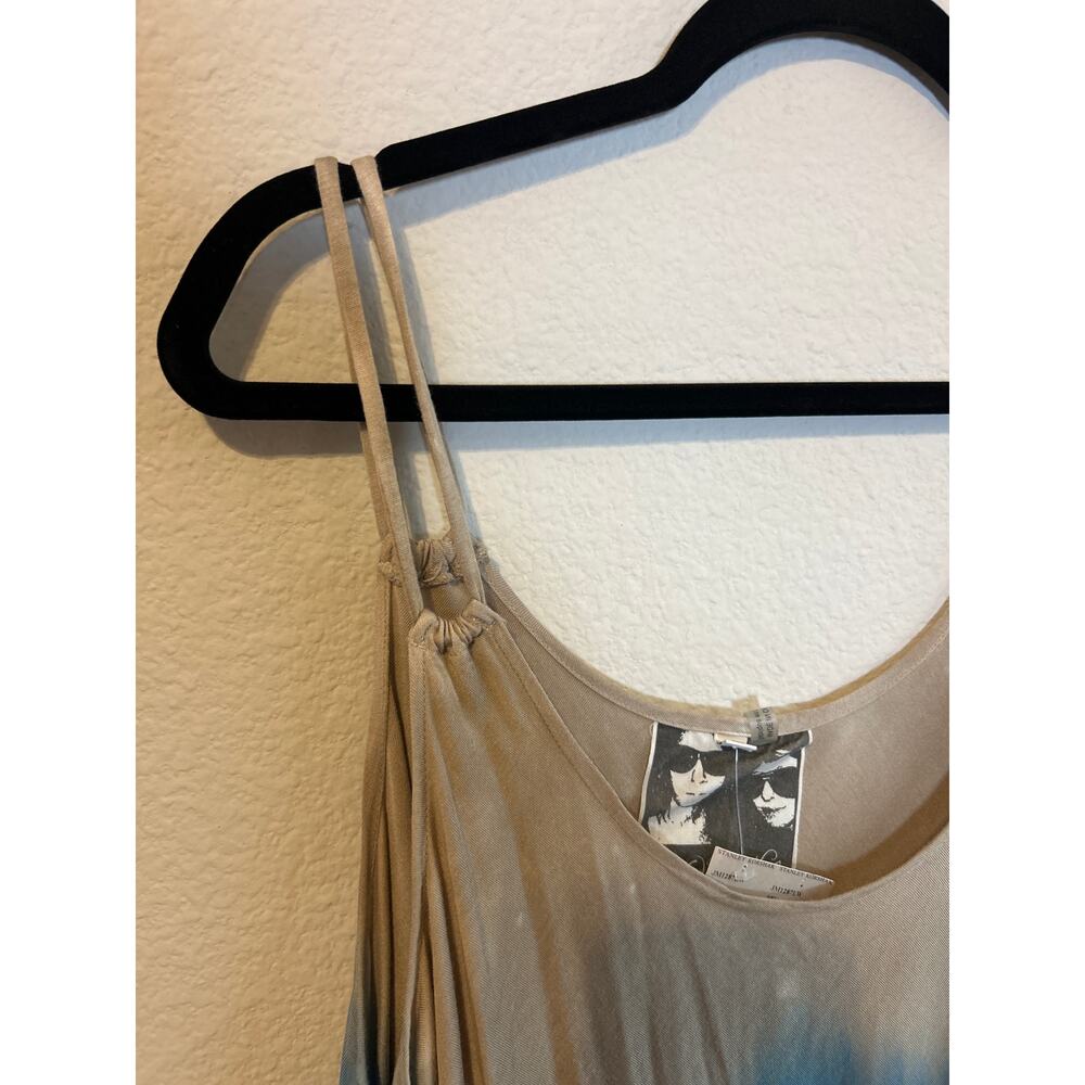 Young Fabulous & Broke | (NWT) Blue/Tan Tie Dye Cold Shoulder Top | Med - Picture 4 of 10